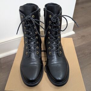 Stylish Black Lace-Up Boots for Women